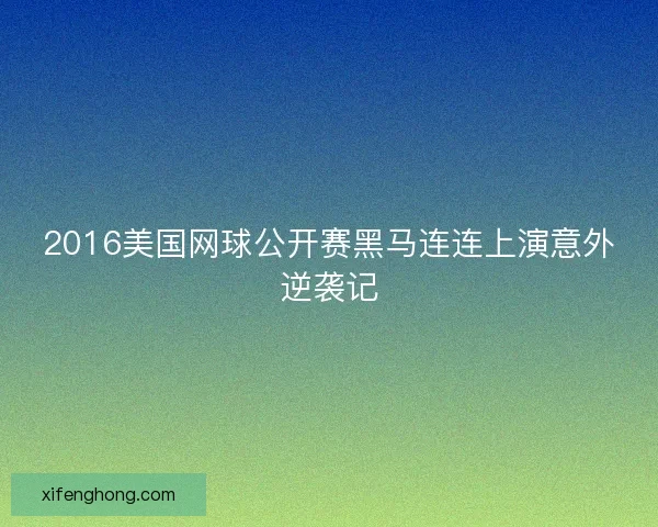 2016美国网球公开赛黑马连连上演意外逆袭记 2016美国网球公开赛黑马连连上演意外逆袭记