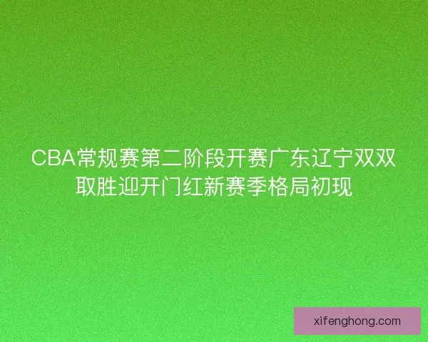 CBA常规赛第二阶段开赛广东辽宁双双取胜迎开门红新赛季格局初现
