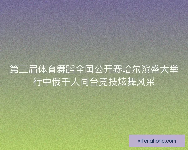 第三届体育舞蹈全国公开赛哈尔滨盛大举行中俄千人同台竞技炫舞风采