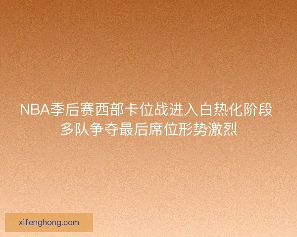 NBA季后赛西部卡位战进入白热化阶段 多队争夺最后席位形势激烈